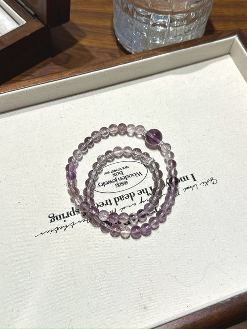 Bolivian Amethyst Crystal Bracelet | 6mm Purple Gemstone Double-Wrap | Handcrafted Spiritual Jewelry for Women