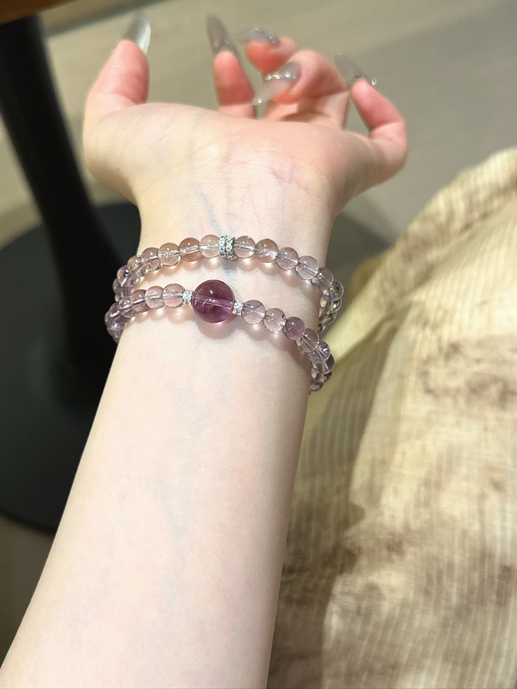 Bolivian Amethyst Crystal Bracelet | 6mm Purple Gemstone Double-Wrap | Handcrafted Spiritual Jewelry for Women