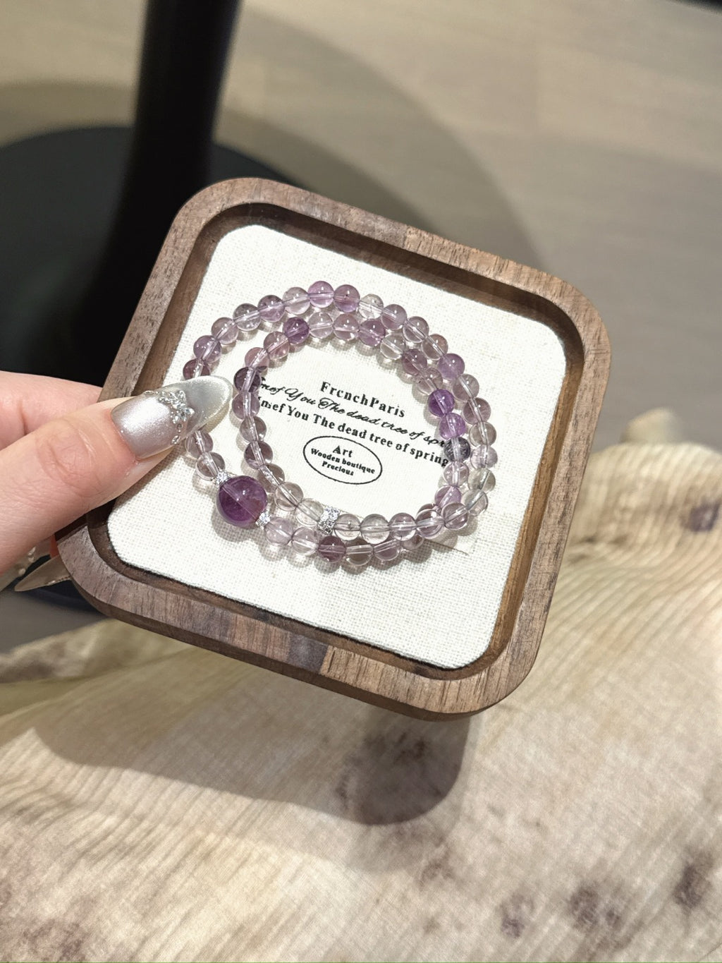Bolivian Amethyst Crystal Bracelet | 6mm Purple Gemstone Double-Wrap | Handcrafted Spiritual Jewelry for Women