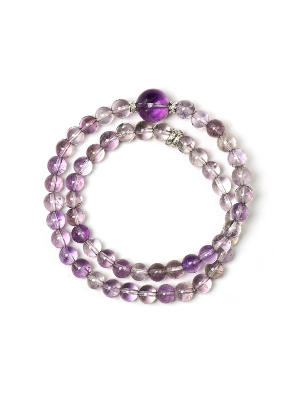 Bolivian Amethyst Crystal Bracelet | 6mm Purple Gemstone Double-Wrap | Handcrafted Spiritual Jewelry for Women