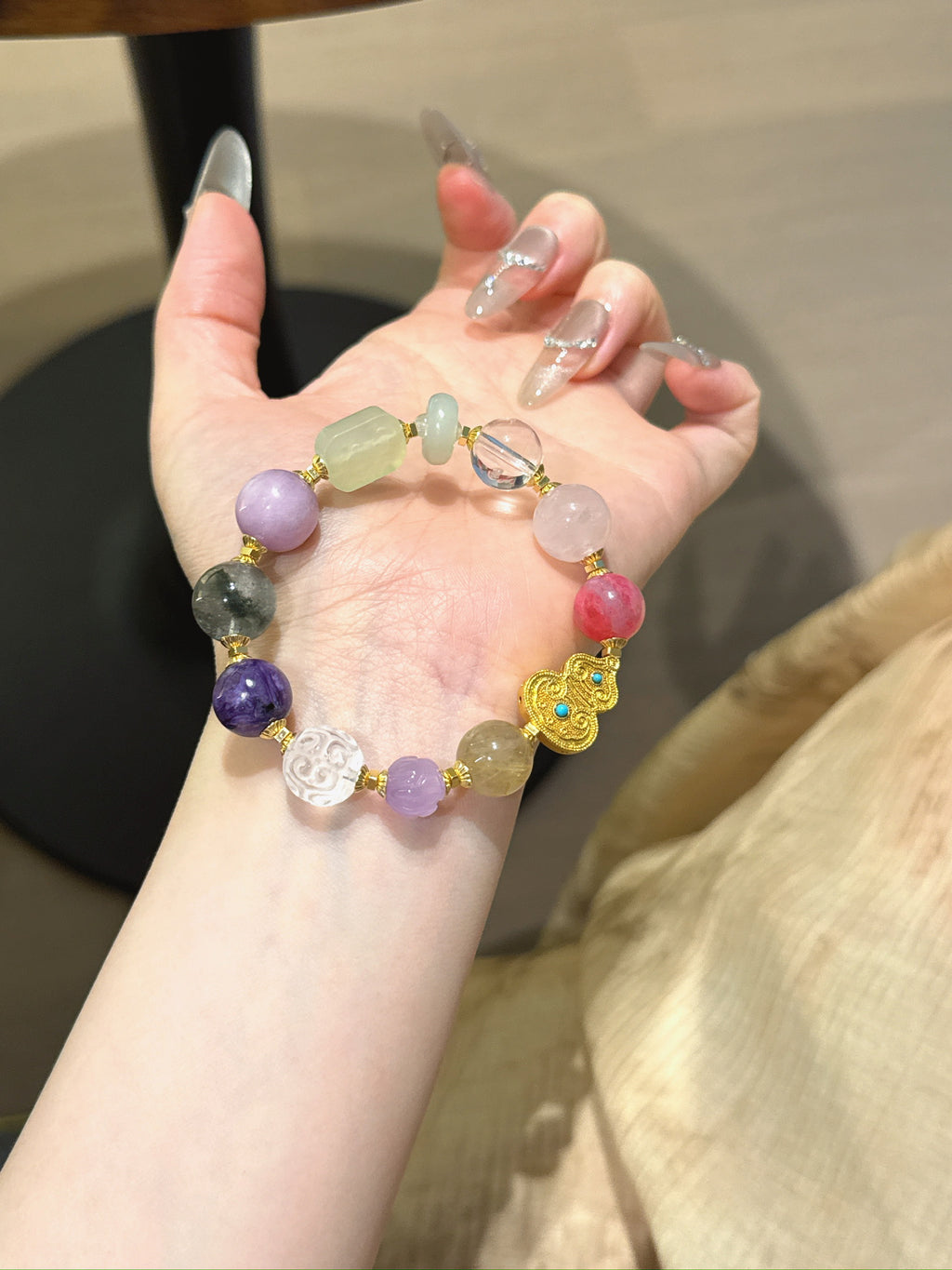 Multi-Treasure Gemstone Bracelet | 10-Gemstone Abundance Crystal | Neo-Chinese Handcrafted Jewelry for Women