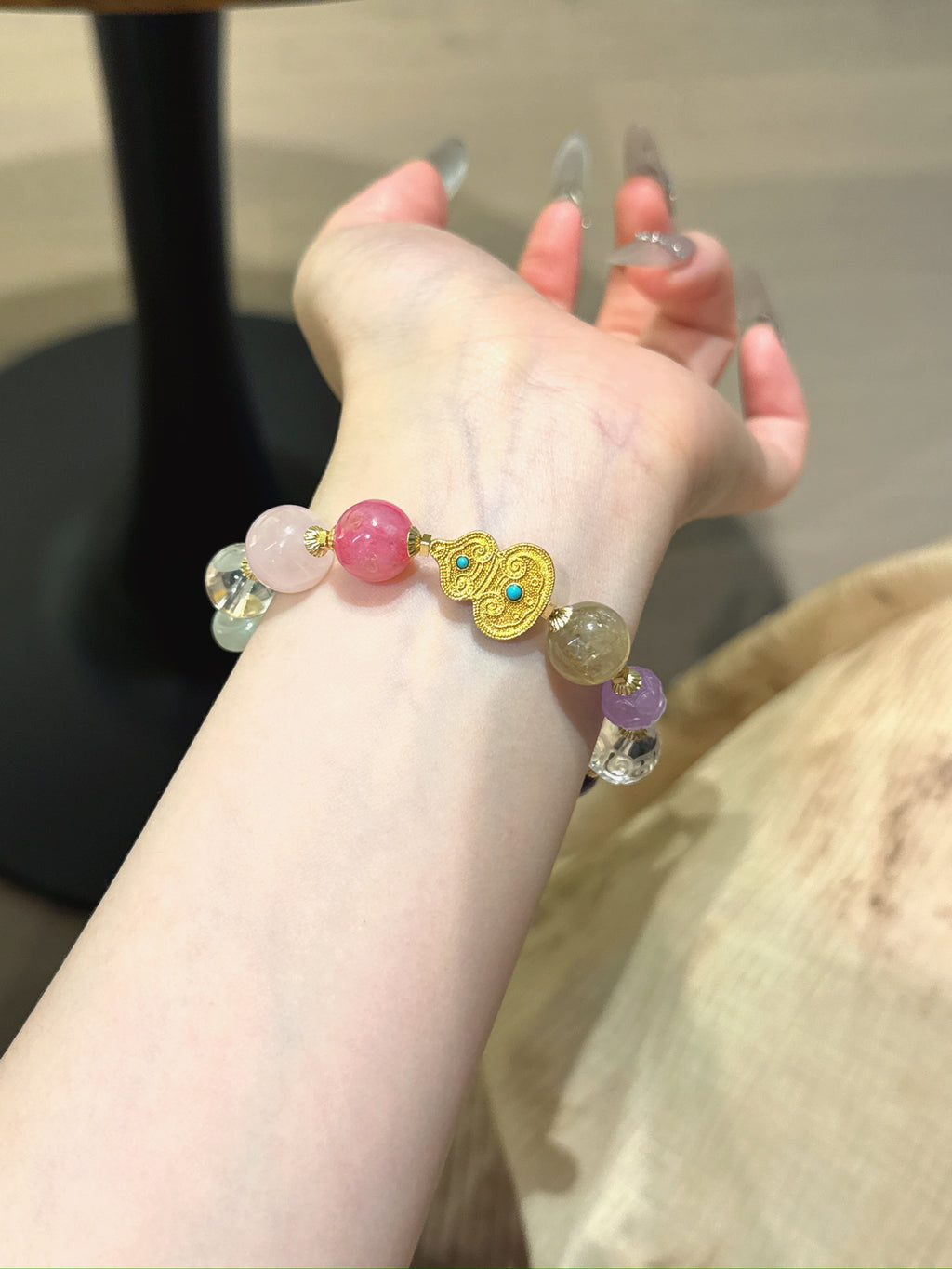 Multi-Treasure Gemstone Bracelet | 10-Gemstone Abundance Crystal | Neo-Chinese Handcrafted Jewelry for Women