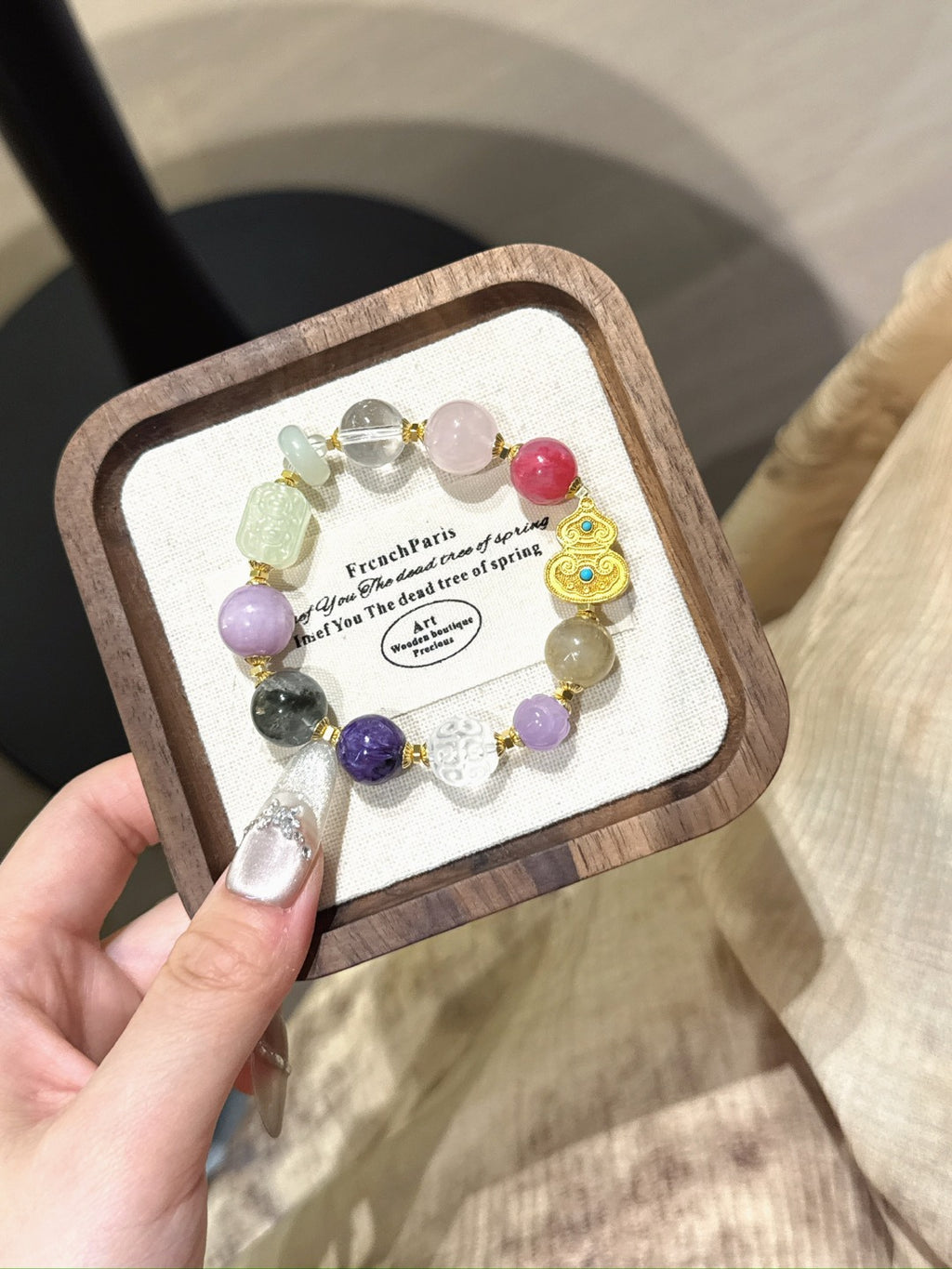 Multi-Treasure Gemstone Bracelet | 10-Gemstone Abundance Crystal | Neo-Chinese Handcrafted Jewelry for Women