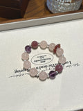 Peach Parfait Crystal Bracelet - Rose Quartz, Amethyst & Phosphosiderite for Soulmates, Wisdom & Anxiety Relief - Lancie Upre