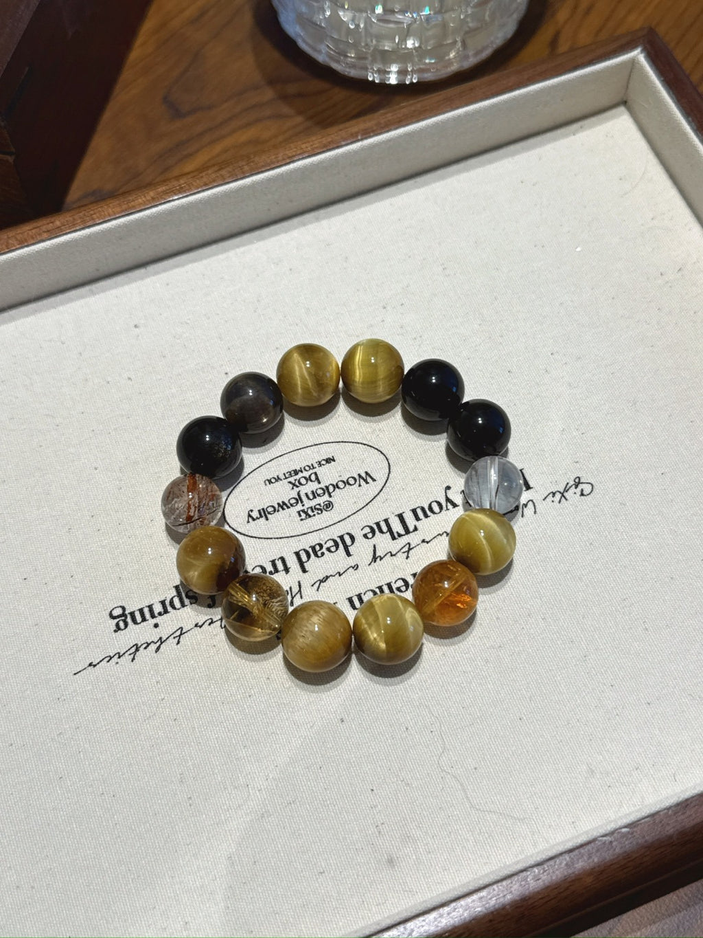 Golden Tiger’s Eye & Black Super Seven Power Bracelet - Wealth Manifestation, Protection & Career Success - Lancie Upre