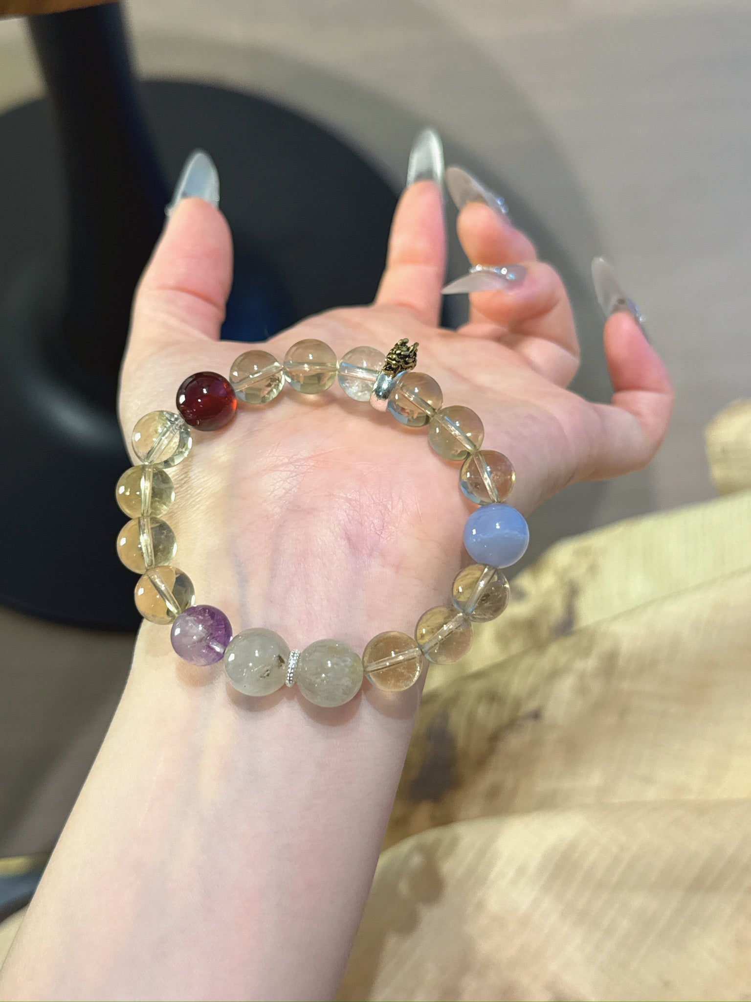 Zodiac Year of the Dragon Guardian Bracelet - Golden Rutilated Quartz & Citrine for Abundance, Leadership & Inner Peace - Lancie Upre