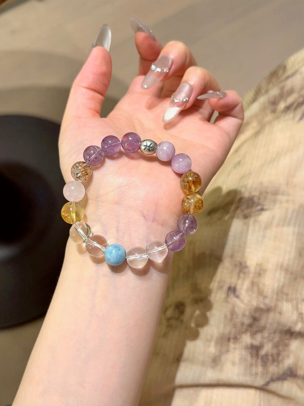Pisces (Constellation) Natural Crystal Bracelet — Labradorite, Red Agate, Amethyst, Sunstone, Agate… | Zodiac Crystal Jewelry