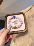 Natural Kunzite Crystal Bracelet — Kunzite, Charoite, Citrine | Handmade Crystal Jewelry