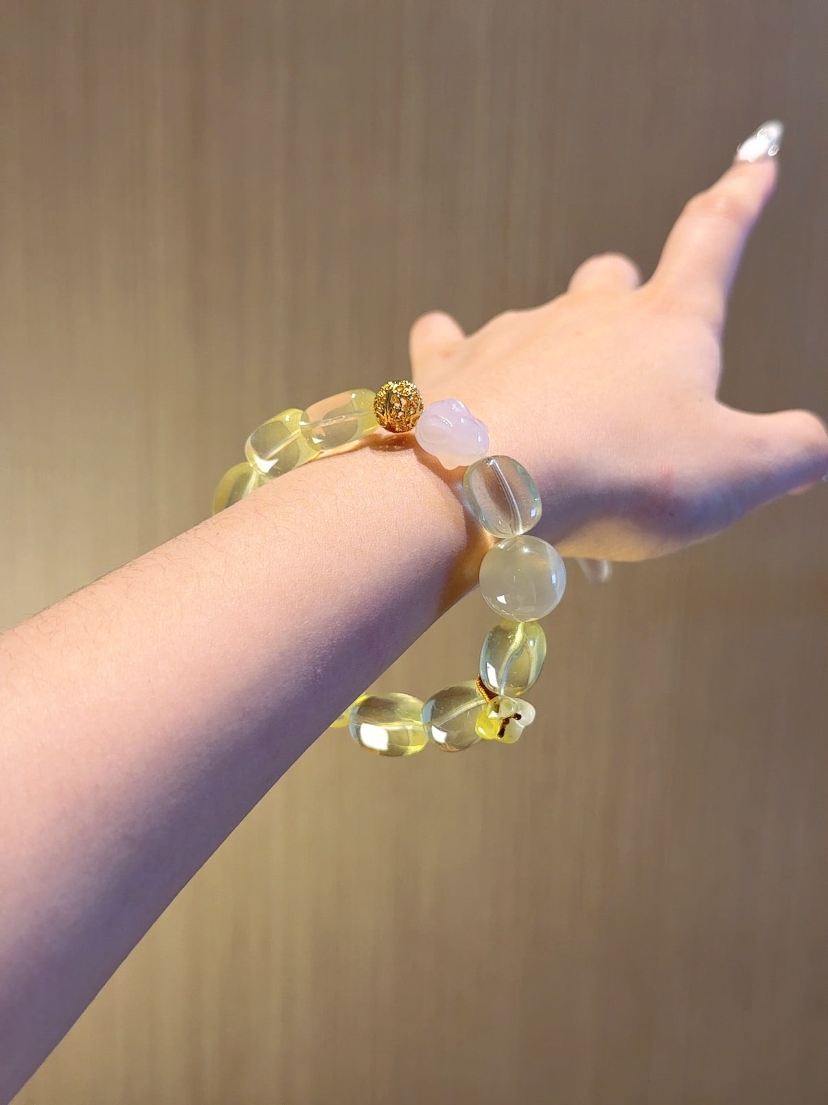 Natural Citrine Crystal Bracelet — Citrine, Sunstone, White Agate | Handmade Crystal Jewelry