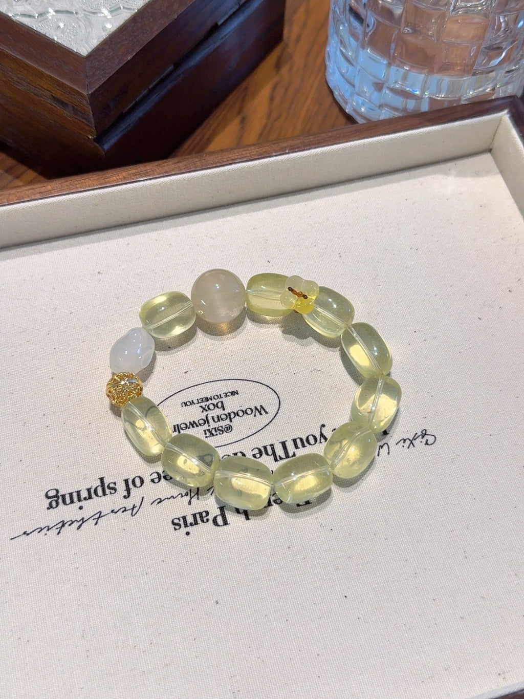 Natural Citrine Crystal Bracelet — Citrine, Sunstone, White Agate | Handmade Crystal Jewelry