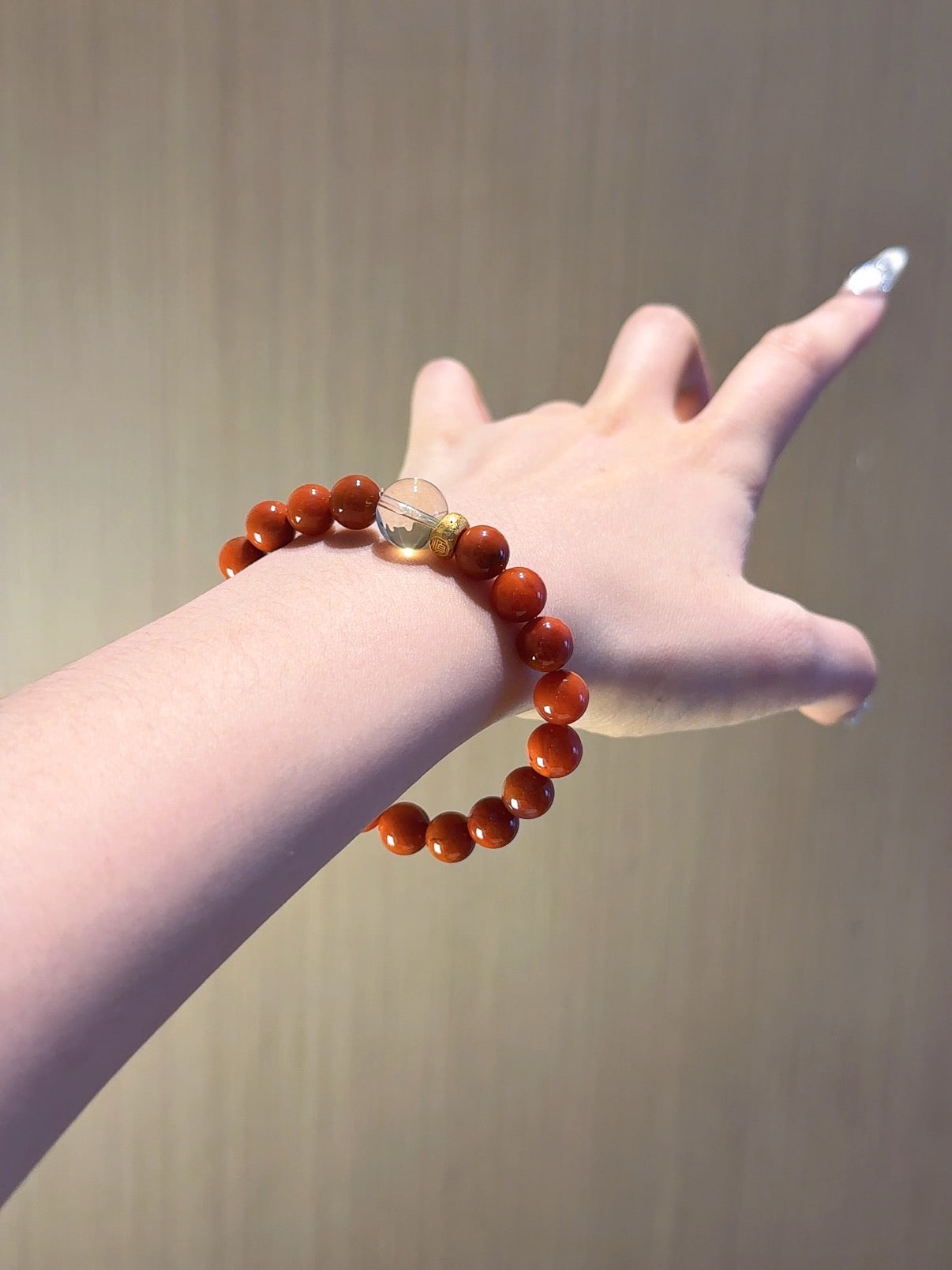 Natural Red Agate Crystal Bracelet — Red Agate, Citrine | Handmade Crystal Jewelry