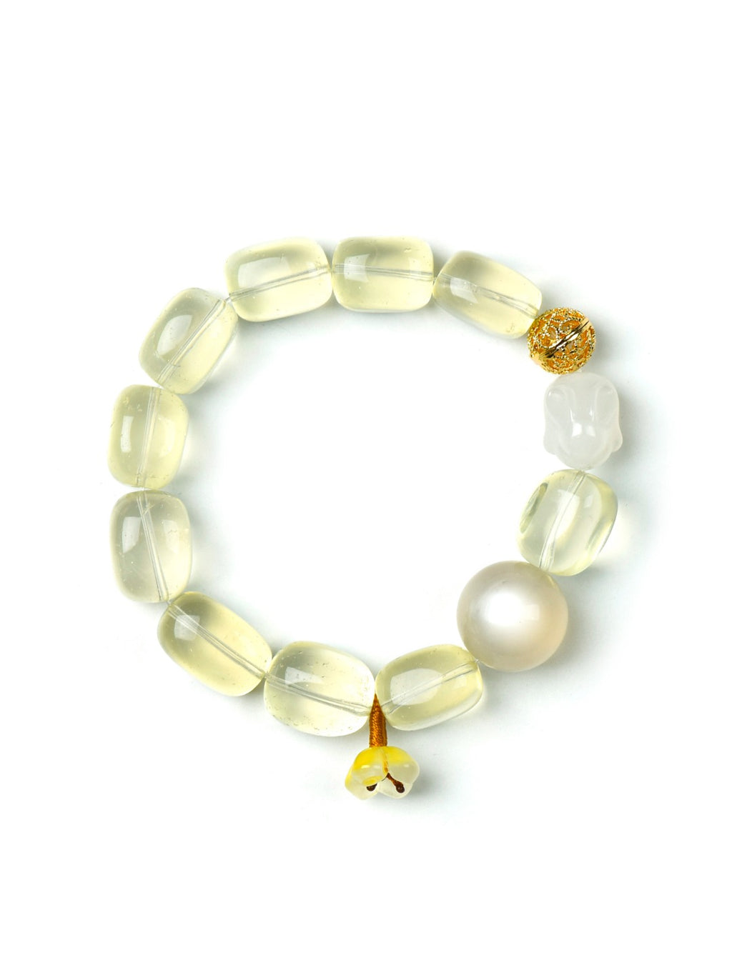 Natural Citrine Crystal Bracelet — Citrine, Sunstone, White Agate | Handmade Crystal Jewelry
