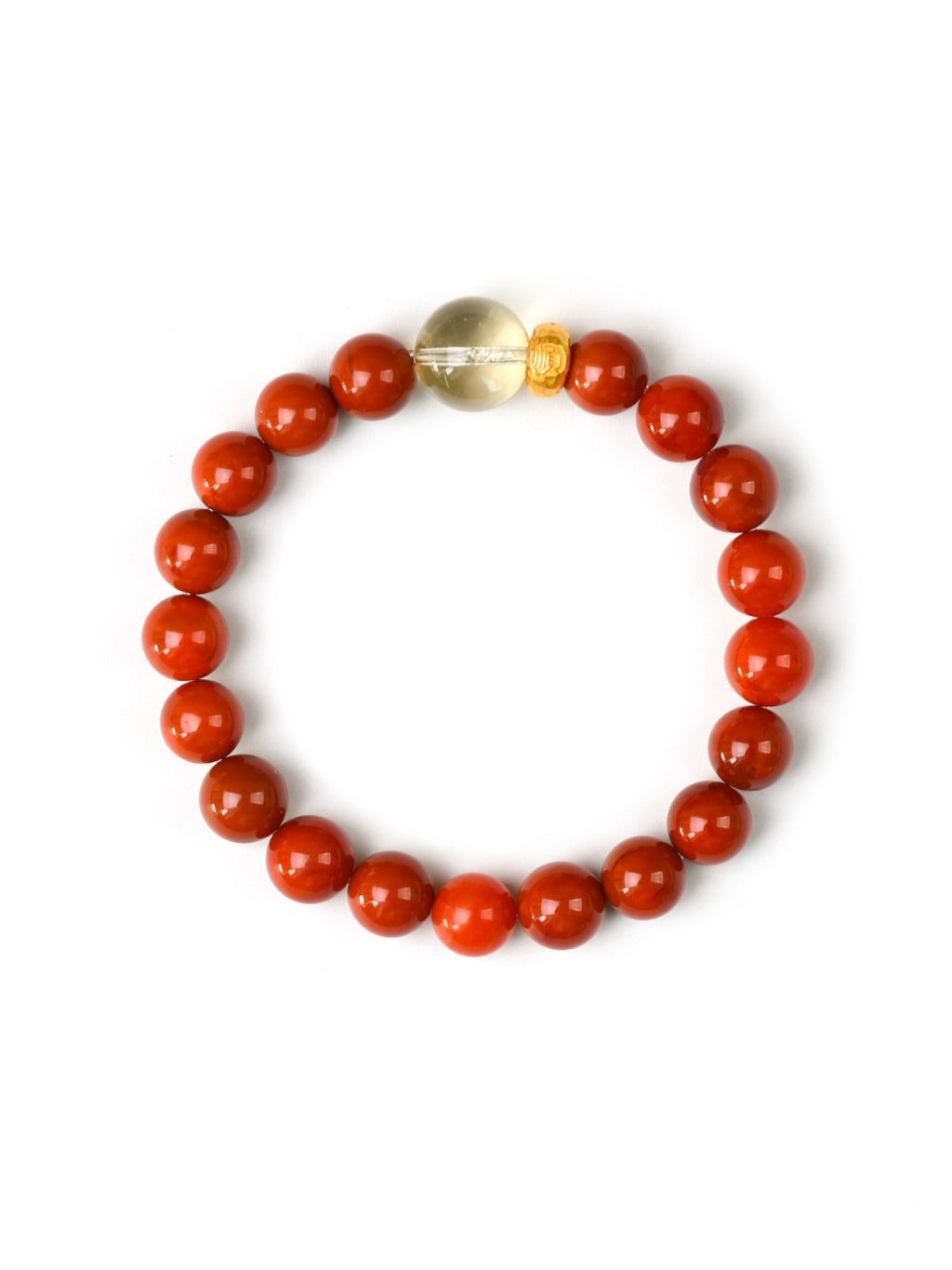 Natural Red Agate Crystal Bracelet — Red Agate, Citrine | Handmade Crystal Jewelry