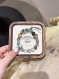 Natural Green Phantom Quartz Crystal Bracelet — Green Phantom Quartz, Green Rutilated Quartz, Citrine | Handmade Crystal Jewelry