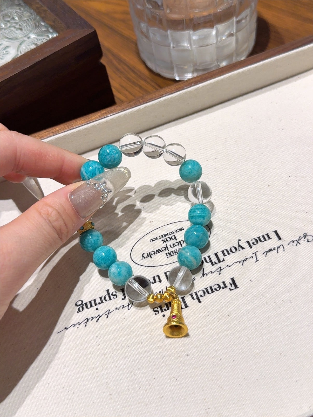 Natural Amazonite Crystal Bracelet — Amazonite, Clear Quartz | Handmade Crystal Jewelry