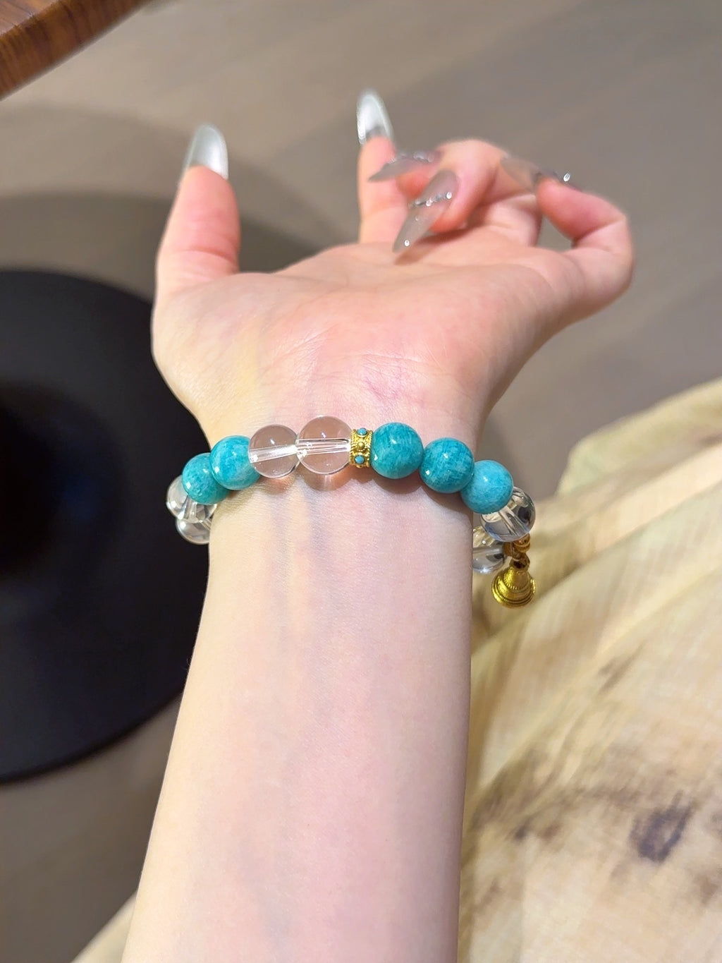 Natural Amazonite Crystal Bracelet — Amazonite, Clear Quartz | Handmade Crystal Jewelry
