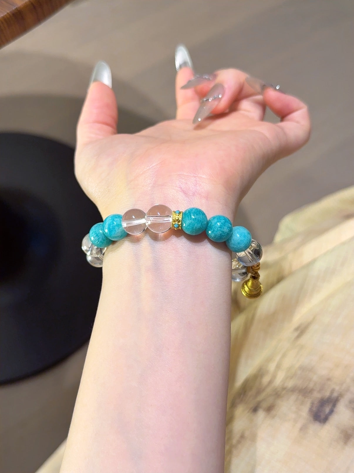 Natural Amazonite Crystal Bracelet — Amazonite, Clear Quartz | Handmade Crystal Jewelry
