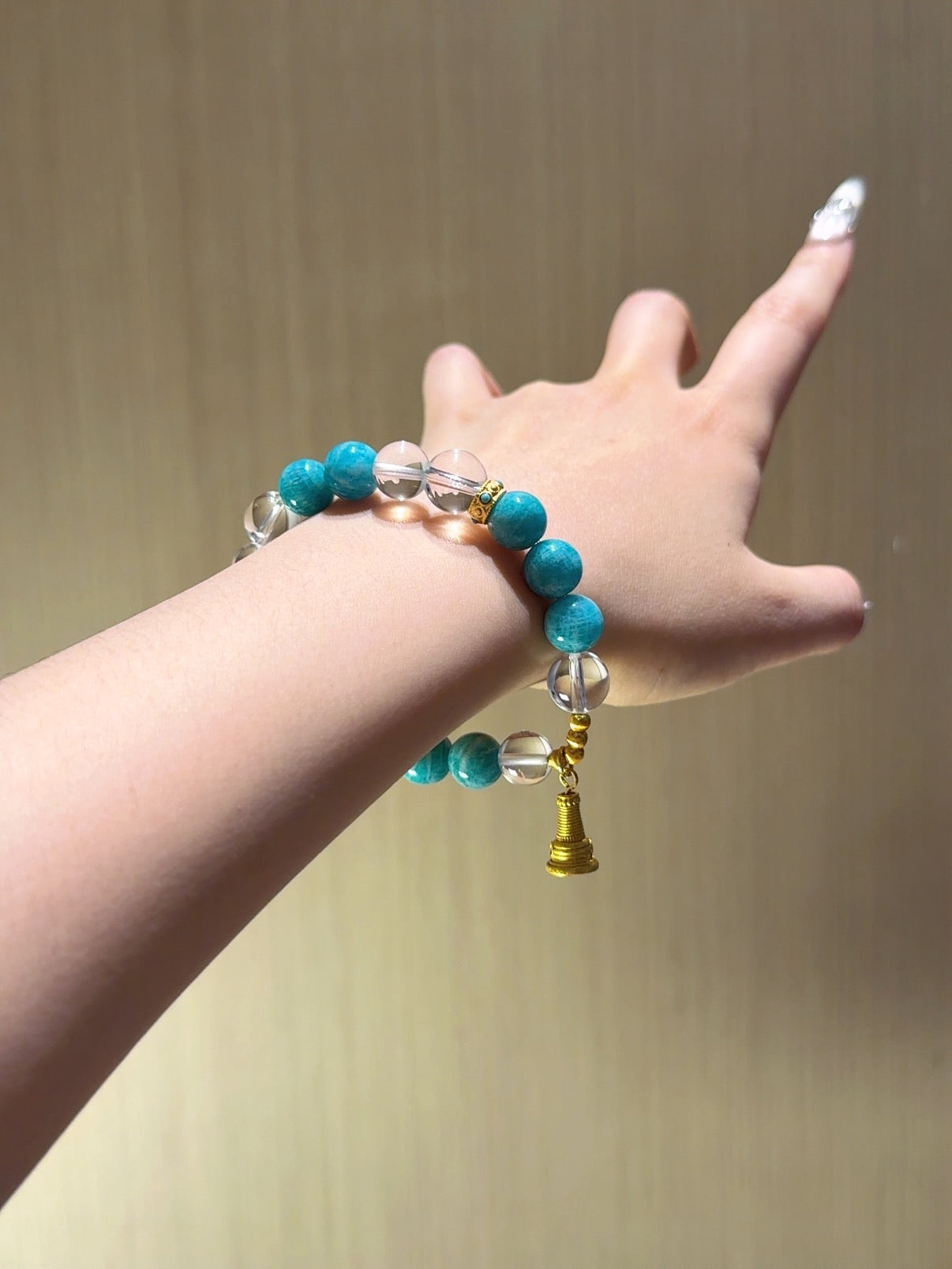 Natural Amazonite Crystal Bracelet — Amazonite, Clear Quartz | Handmade Crystal Jewelry