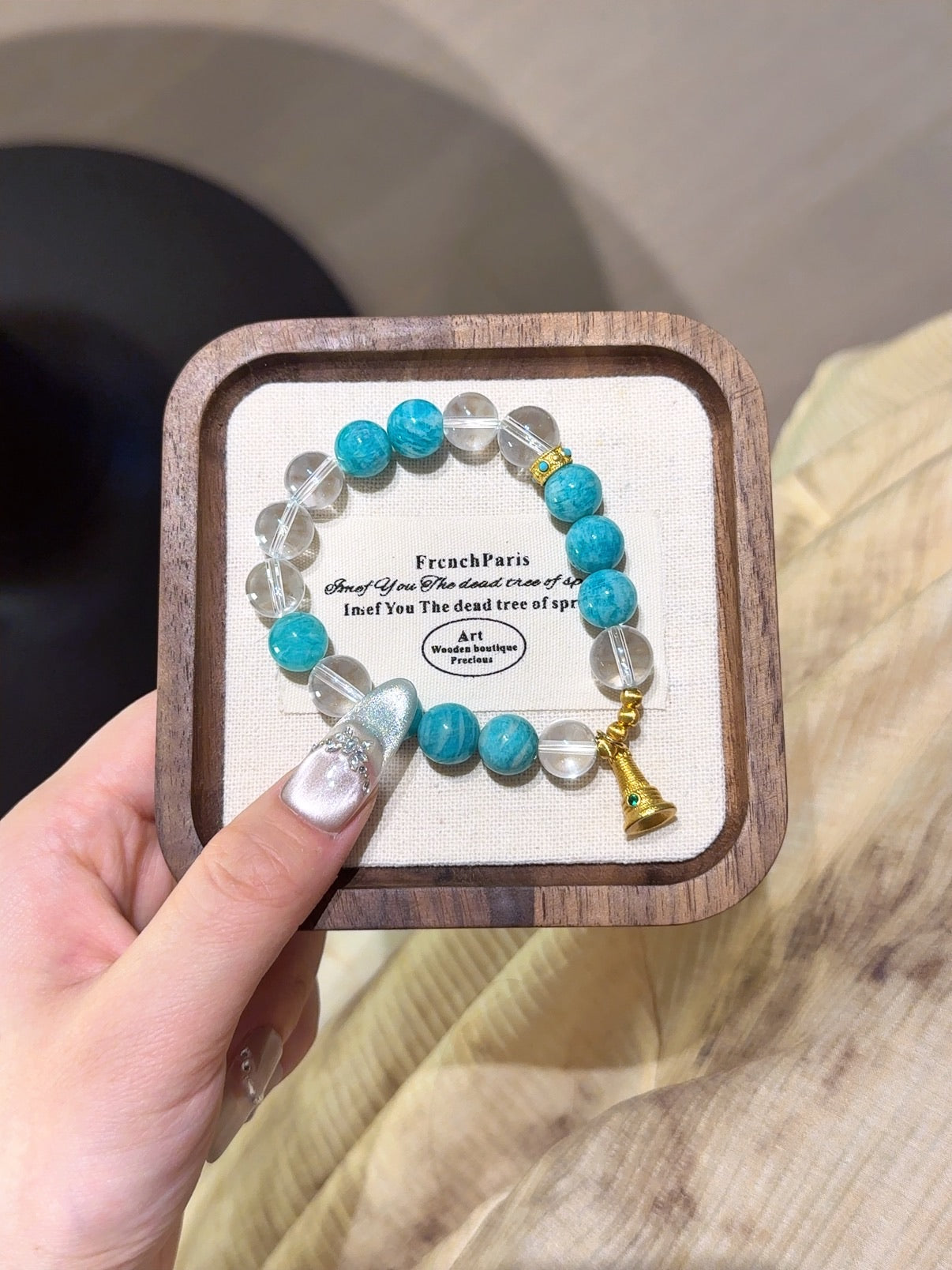 Natural Amazonite Crystal Bracelet — Amazonite, Clear Quartz | Handmade Crystal Jewelry