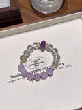 Natural Amethyst Crystal Bracelet — Amethyst, Clear Quartz, Black Obsidian | Handmade Crystal Jewelry