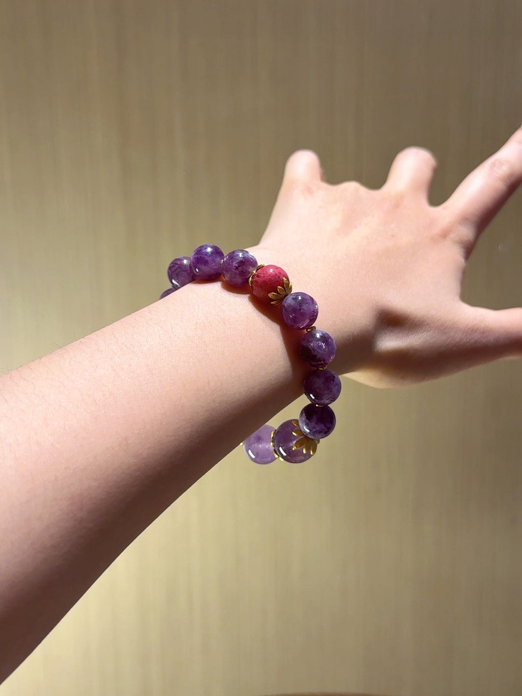 Natural Amethyst Crystal Bracelet — Amethyst, Lepidolite | Handmade Crystal Jewelry