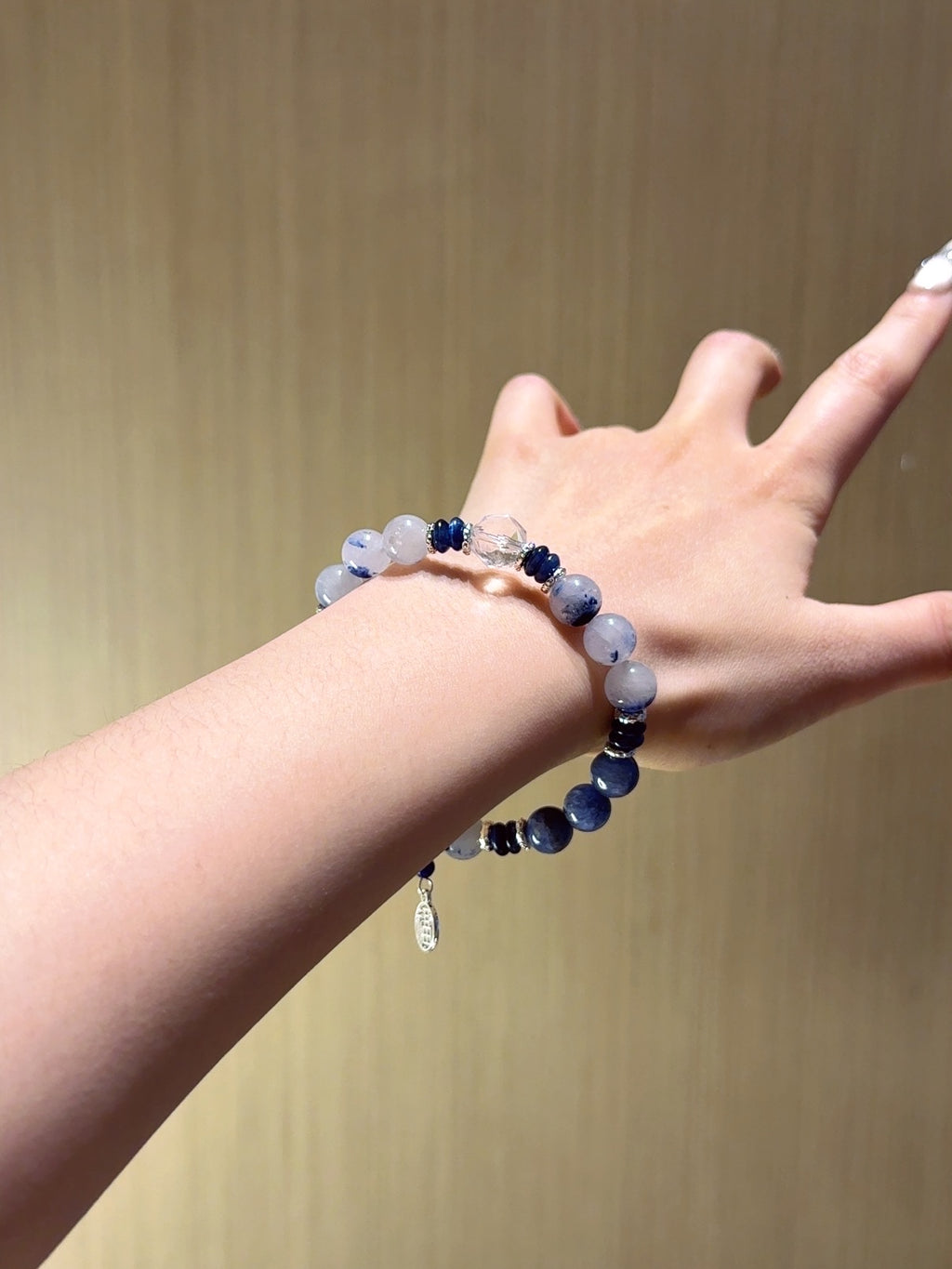 Natural Kyanite Crystal Bracelet — Kyanite, Lapis Lazuli | Handmade Crystal Jewelry