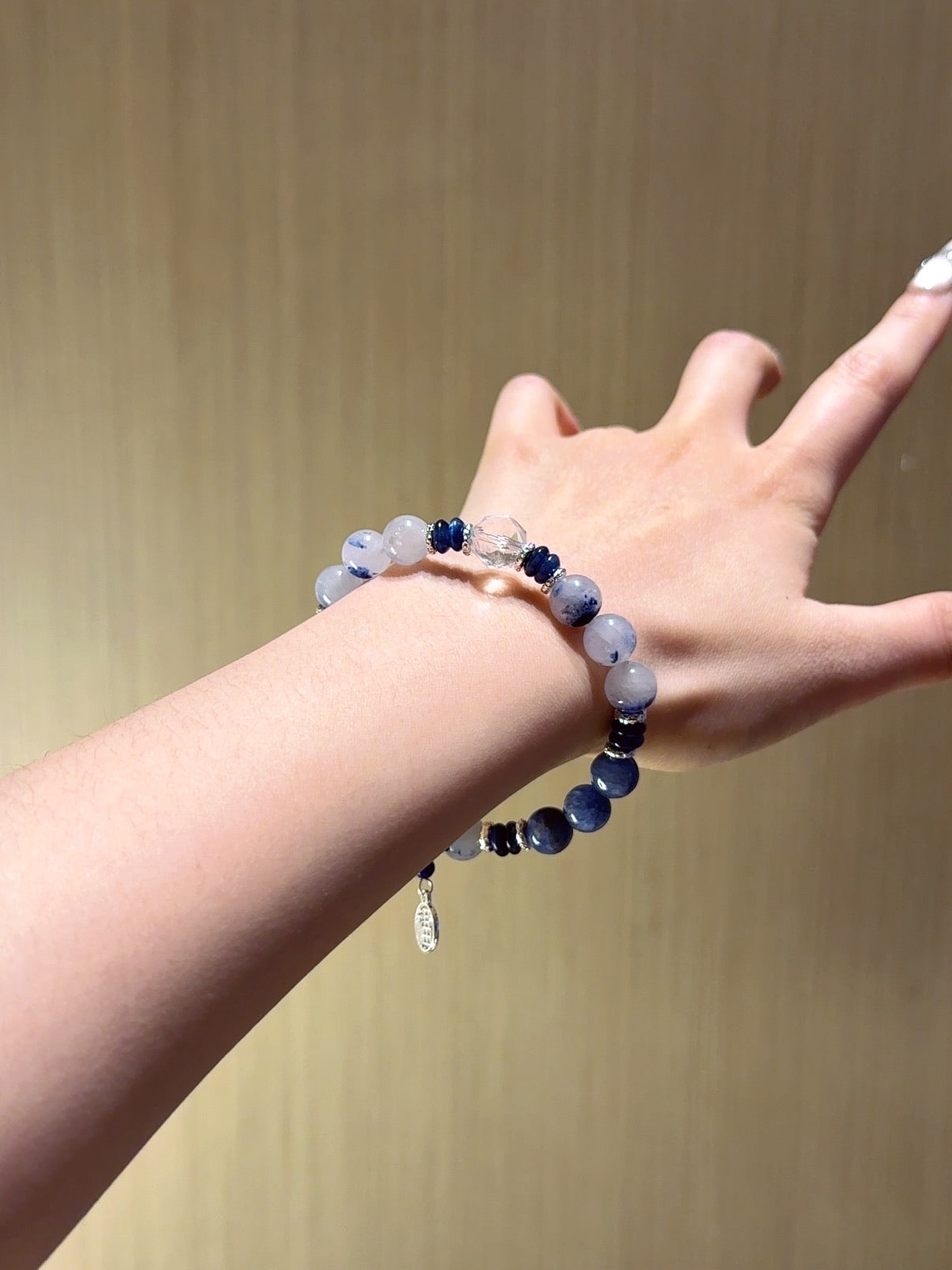 Natural Kyanite Crystal Bracelet — Kyanite, Lapis Lazuli | Handmade Crystal Jewelry