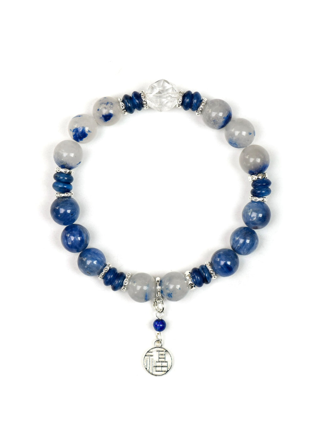 Natural Kyanite Crystal Bracelet — Kyanite, Lapis Lazuli | Handmade Crystal Jewelry