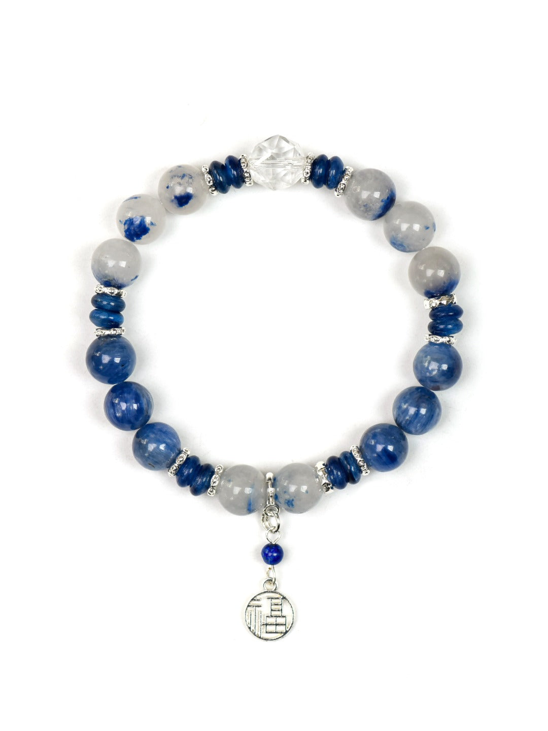 Natural Kyanite Crystal Bracelet — Kyanite, Lapis Lazuli | Handmade Crystal Jewelry