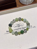 Natural Green Phantom Quartz Crystal Bracelet — Green Phantom Quartz, Green Rutilated Quartz, Prehnite, Xiuyan Jade, Peridot | Handmade Crystal Jewelry