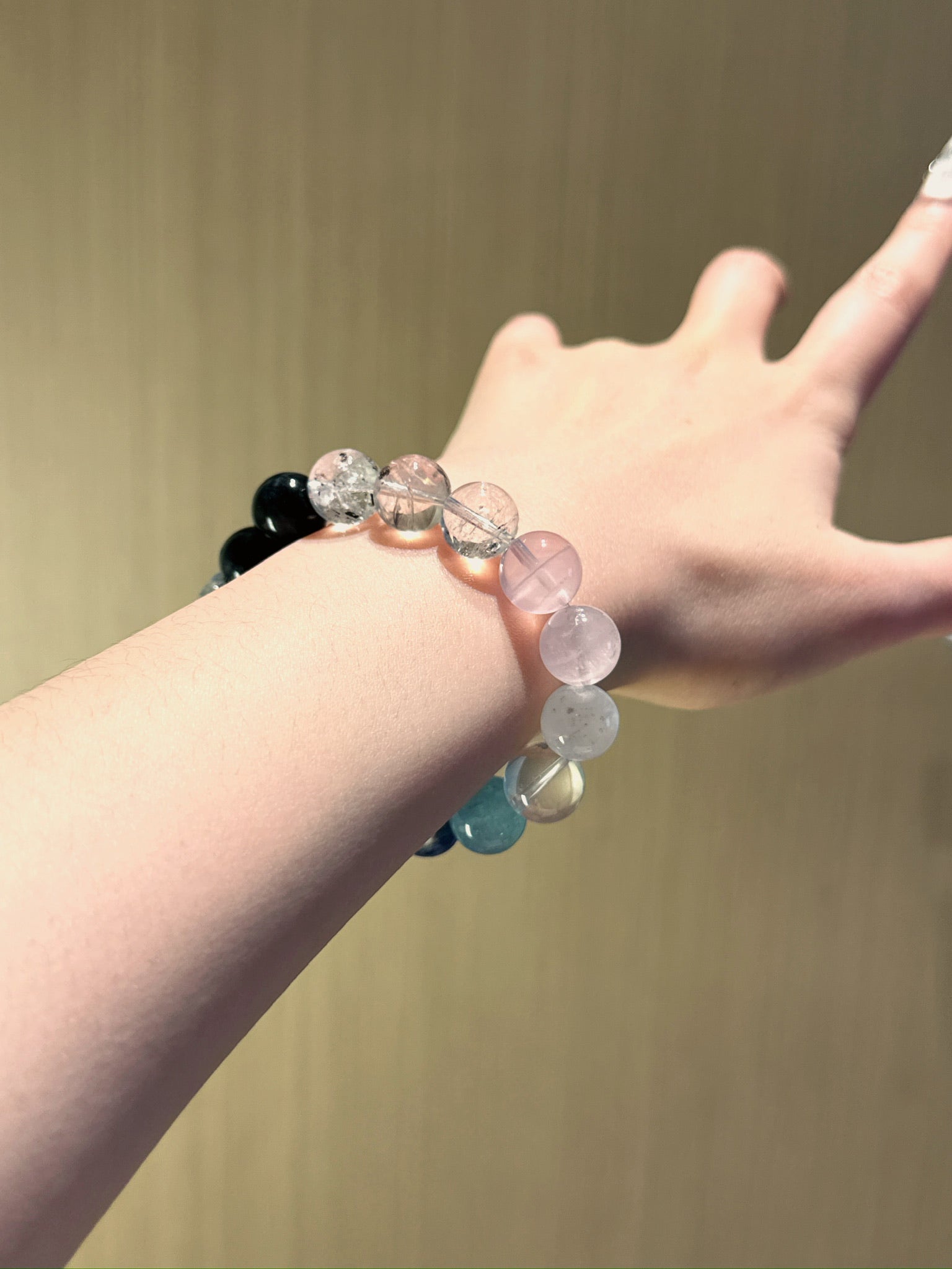 Natural Kyanite Crystal Bracelet — Kyanite, Aquamarine | Handmade Crystal Jewelry