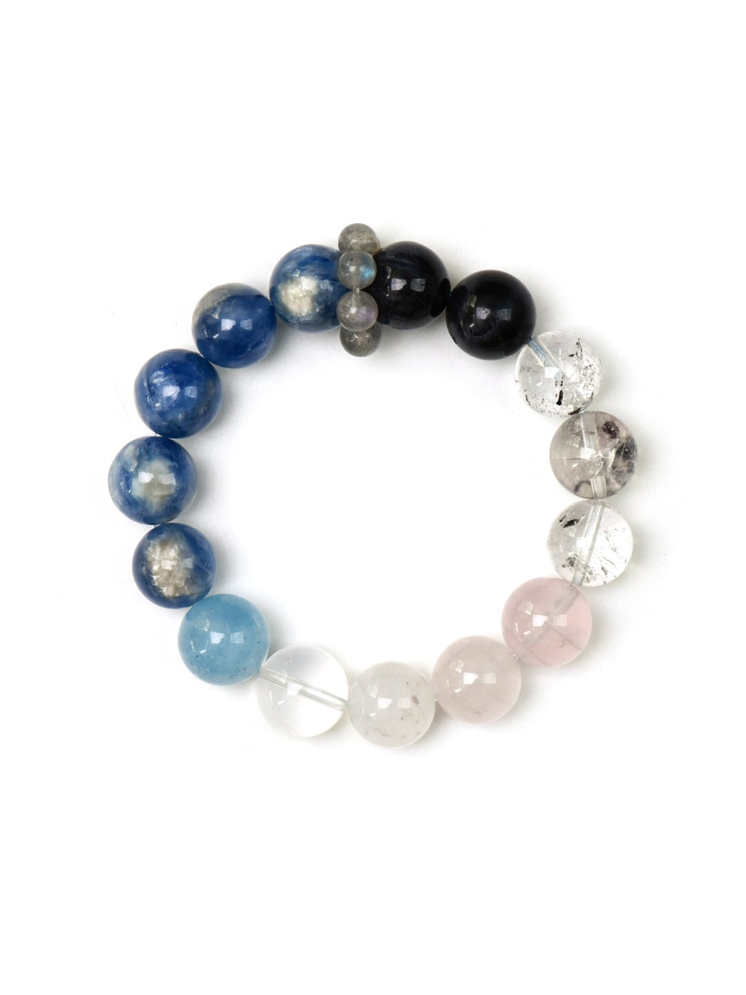 Natural Kyanite Crystal Bracelet — Kyanite, Aquamarine | Handmade Crystal Jewelry