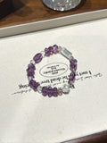 Natural Amethyst Crystal Bracelet — Amethyst, Clear Quartz | Handmade Crystal Jewelry