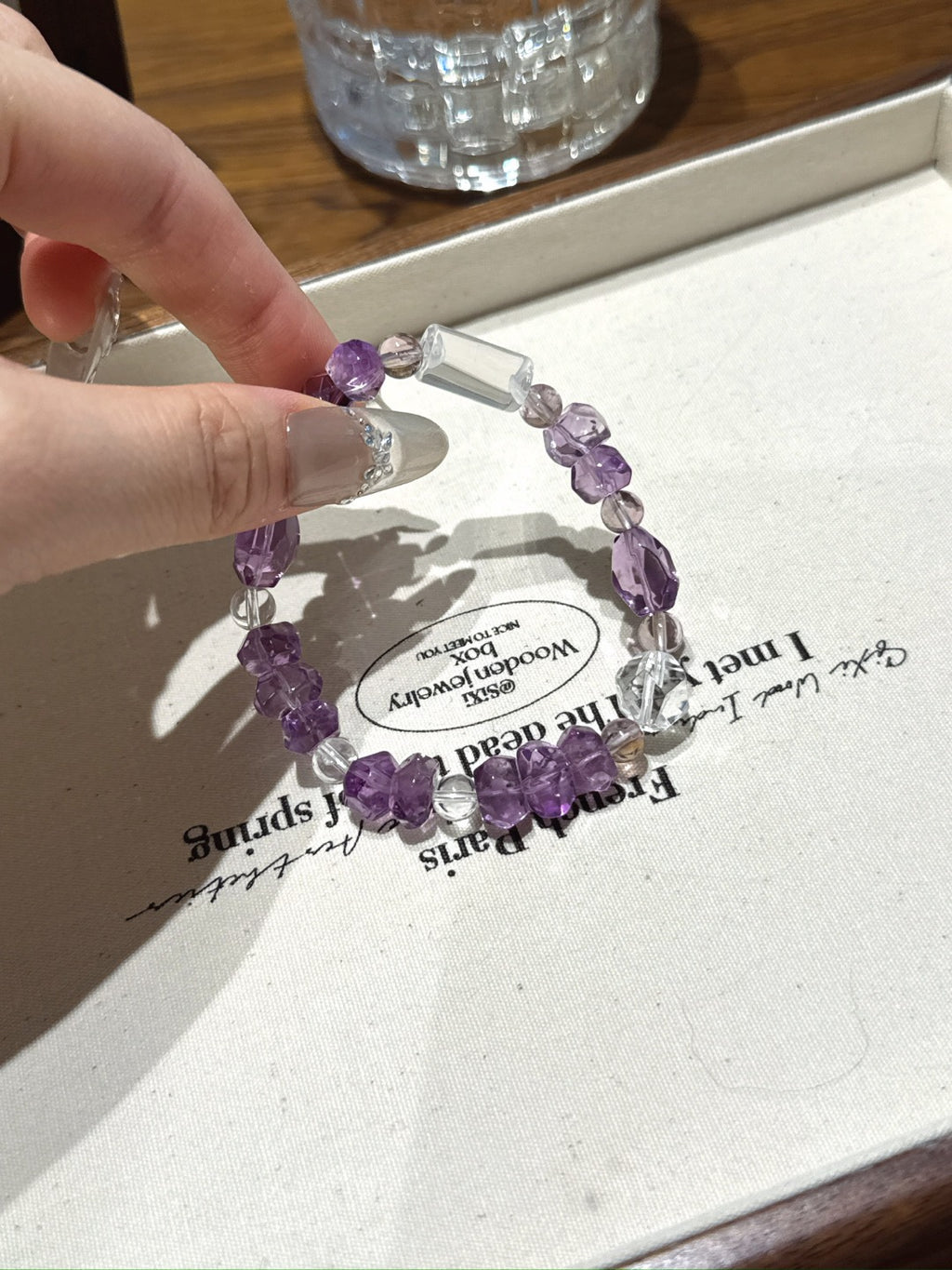 Natural Amethyst Crystal Bracelet — Amethyst, Clear Quartz | Handmade Crystal Jewelry