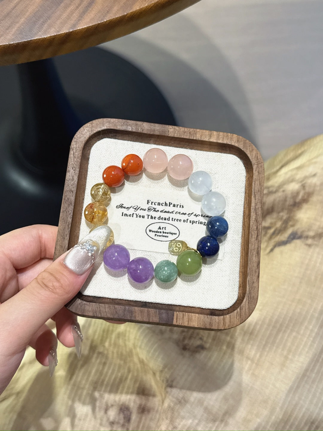 Cancer (Constellation) Natural Crystal Bracelet — Xiuyan Jade, Mica, Lavender Amethyst, Citrine, Red Agate… | Zodiac Crystal Jewelry