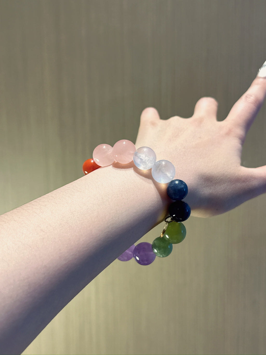 Cancer (Constellation) Natural Crystal Bracelet — Xiuyan Jade, Mica, Lavender Amethyst, Citrine, Red Agate… | Zodiac Crystal Jewelry