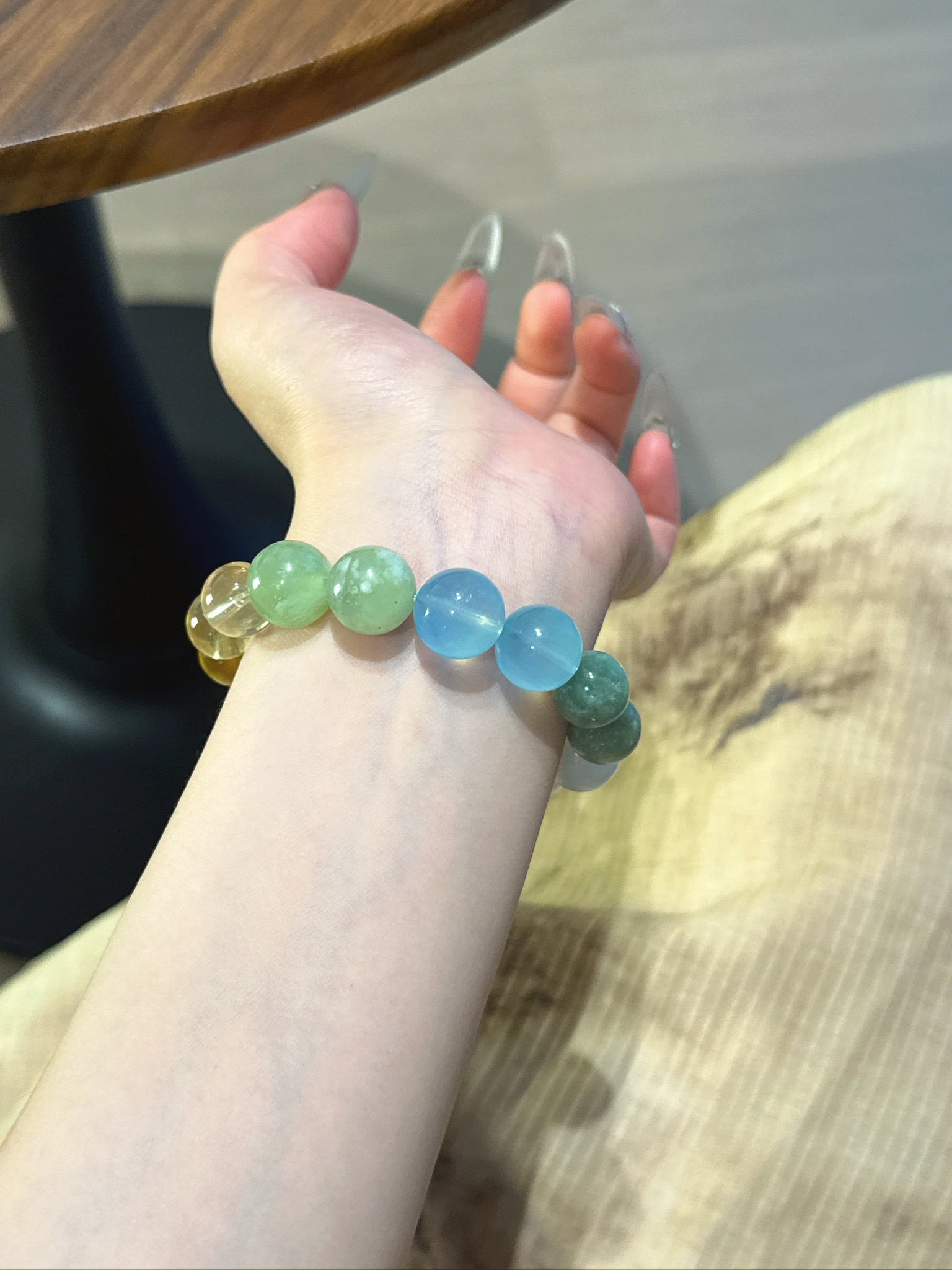 Virgo (Constellation) Natural Crystal Bracelet — Aquamarine, Xiuyan Jade, Citrine, Lavender Amethyst, Moonstone… | Zodiac Crystal Jewelry