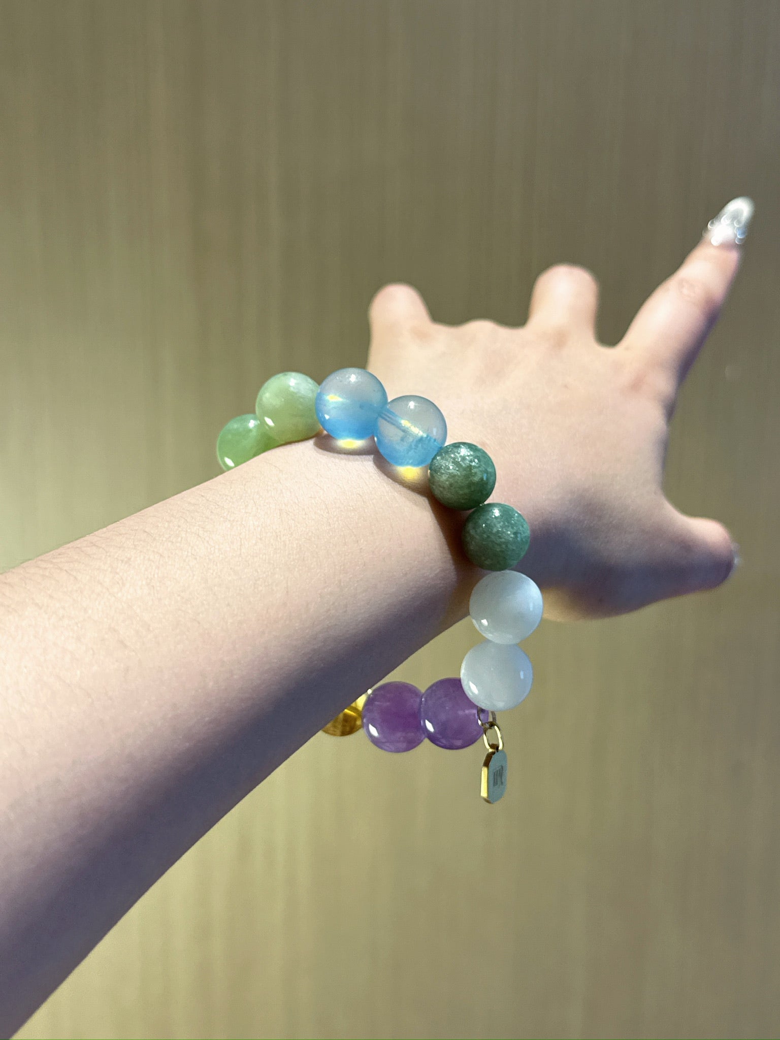 Virgo (Constellation) Natural Crystal Bracelet — Aquamarine, Xiuyan Jade, Citrine, Lavender Amethyst, Moonstone… | Zodiac Crystal Jewelry