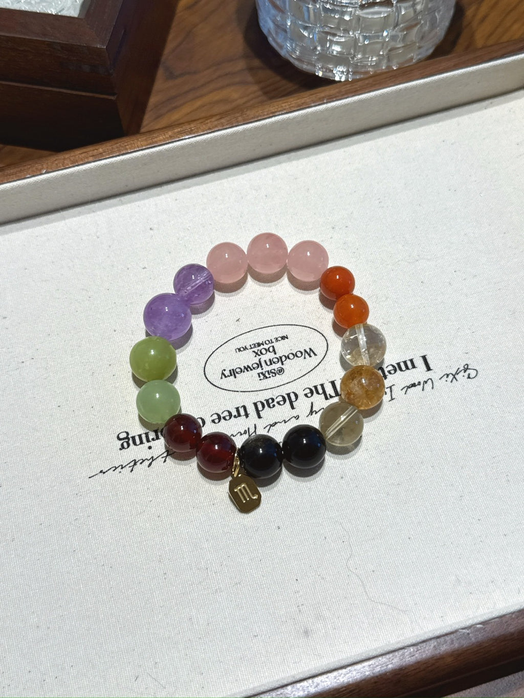 Scorpio (Constellation) Natural Crystal Bracelet — Garnet, Xiuyan Jade, Lavender Amethyst, Amethyst, Rose Quartz… | Zodiac Crystal Jewelry