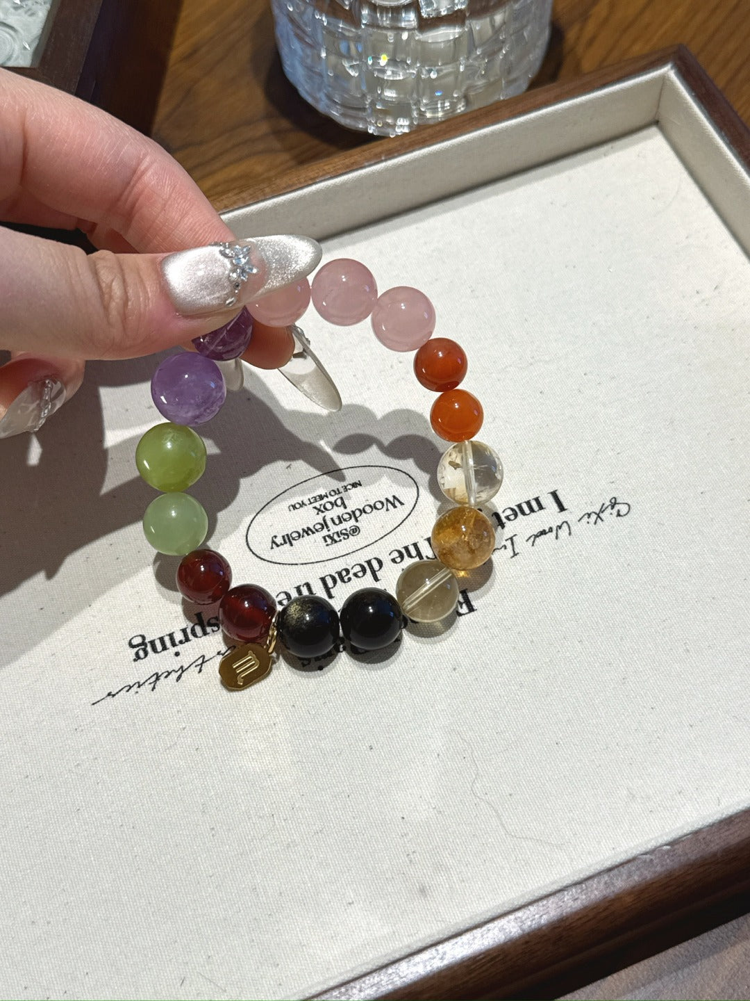 Scorpio (Constellation) Natural Crystal Bracelet — Garnet, Xiuyan Jade, Lavender Amethyst, Amethyst, Rose Quartz… | Zodiac Crystal Jewelry