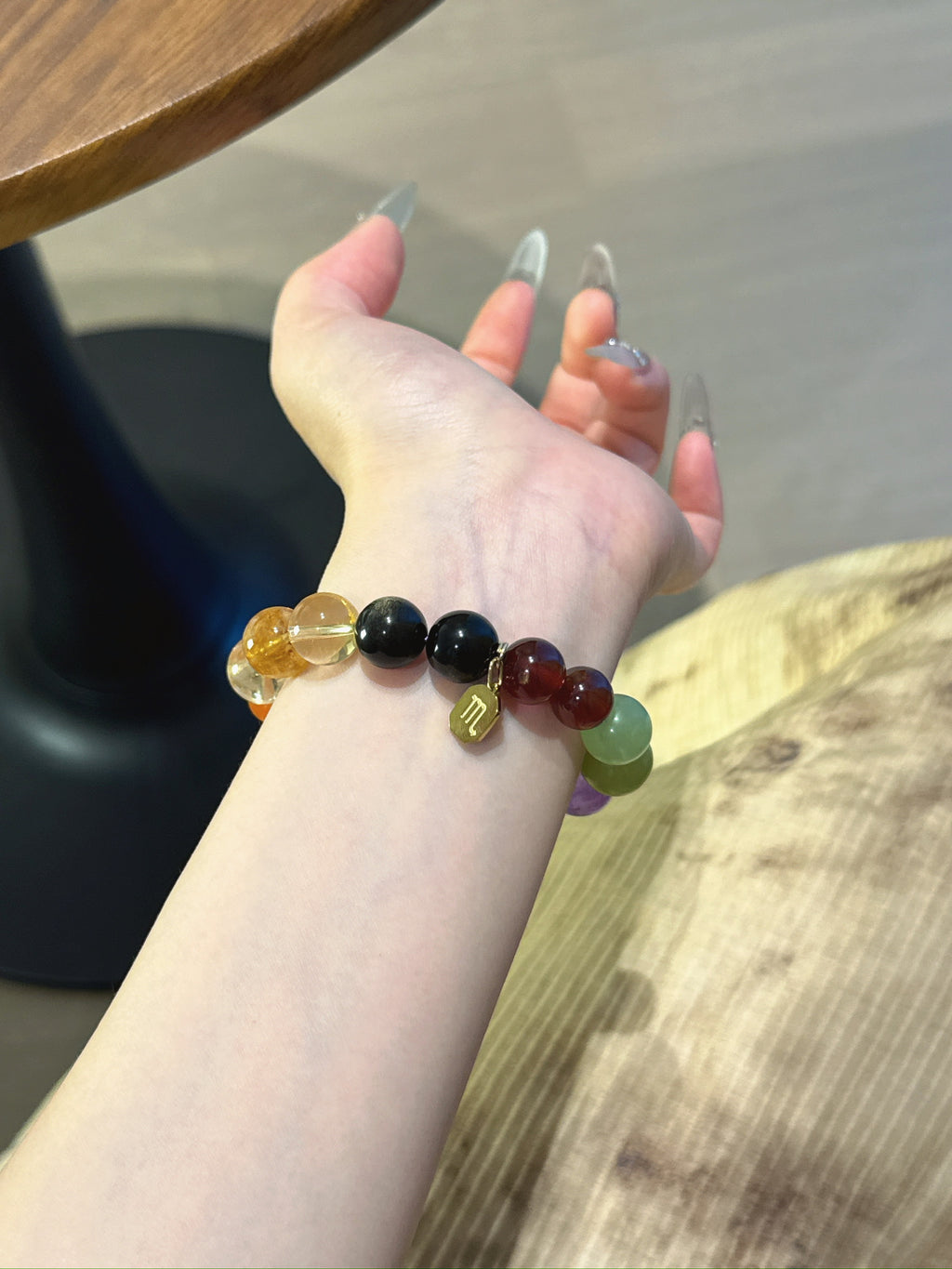 Scorpio (Constellation) Natural Crystal Bracelet — Garnet, Xiuyan Jade, Lavender Amethyst, Amethyst, Rose Quartz… | Zodiac Crystal Jewelry