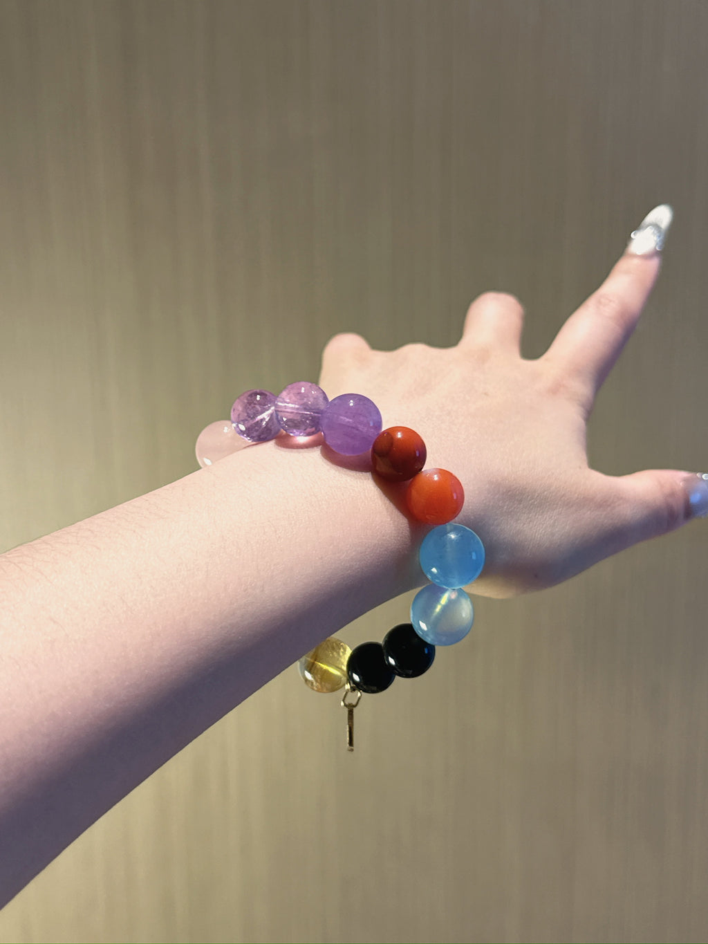 Gemini (Constellation) Natural Crystal Bracelet — Aquamarine, Red Agate, Lavender Amethyst, Amethyst, Rose Quartz… | Zodiac Crystal Jewelry