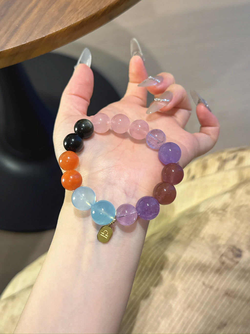 Libra (Constellation) Natural Crystal Bracelet — Aquamarine, Red Agate, Gold Sheen Obsidian, Rose Quartz, Lavender Amethyst… | Zodiac Crystal Jewelry