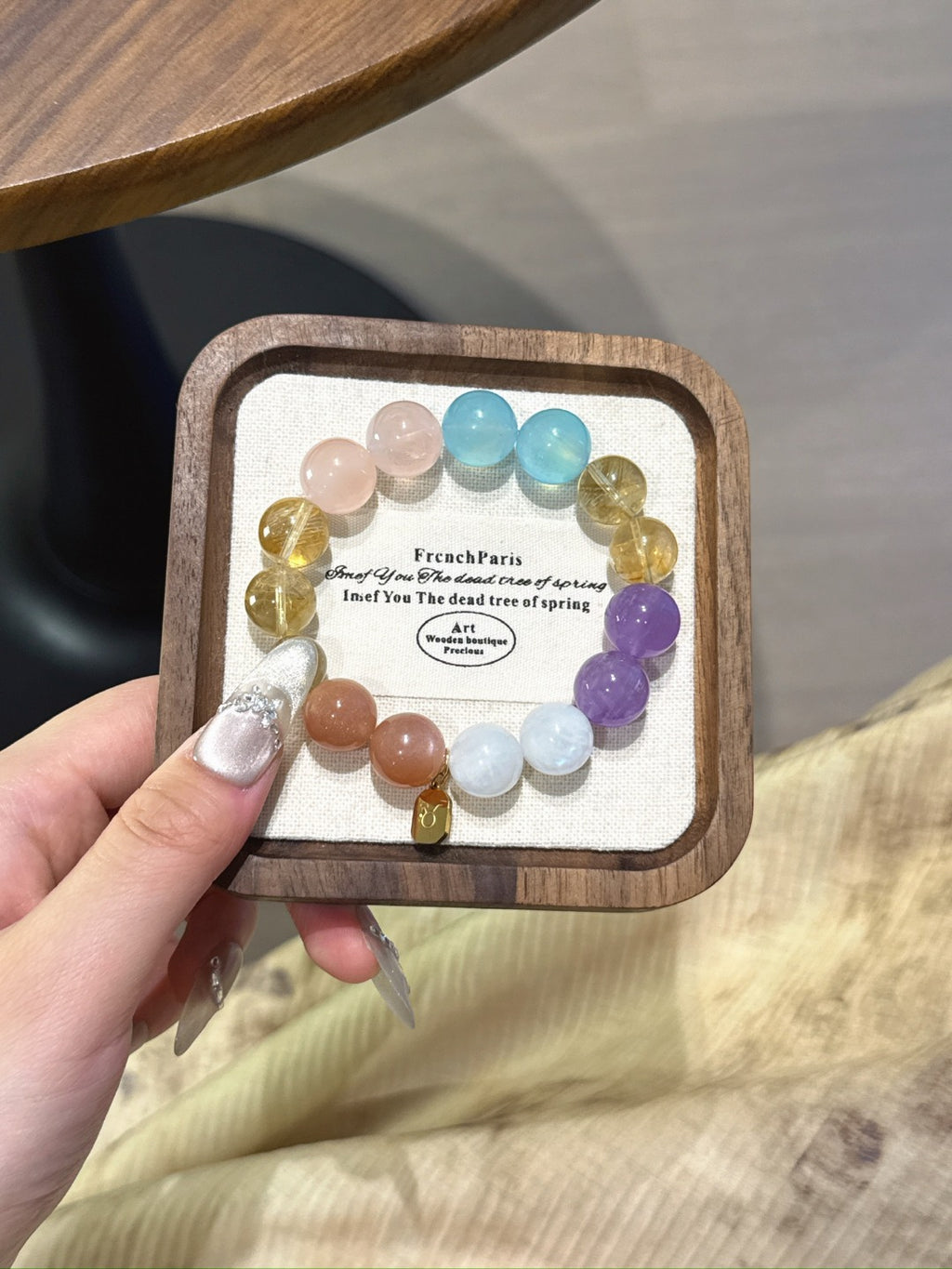 Taurus (Constellation) Natural Crystal Bracelet — Moonstone, Lavender Amethyst, Citrine, Aquamarine, Rose Quartz… | Zodiac Crystal Jewelry