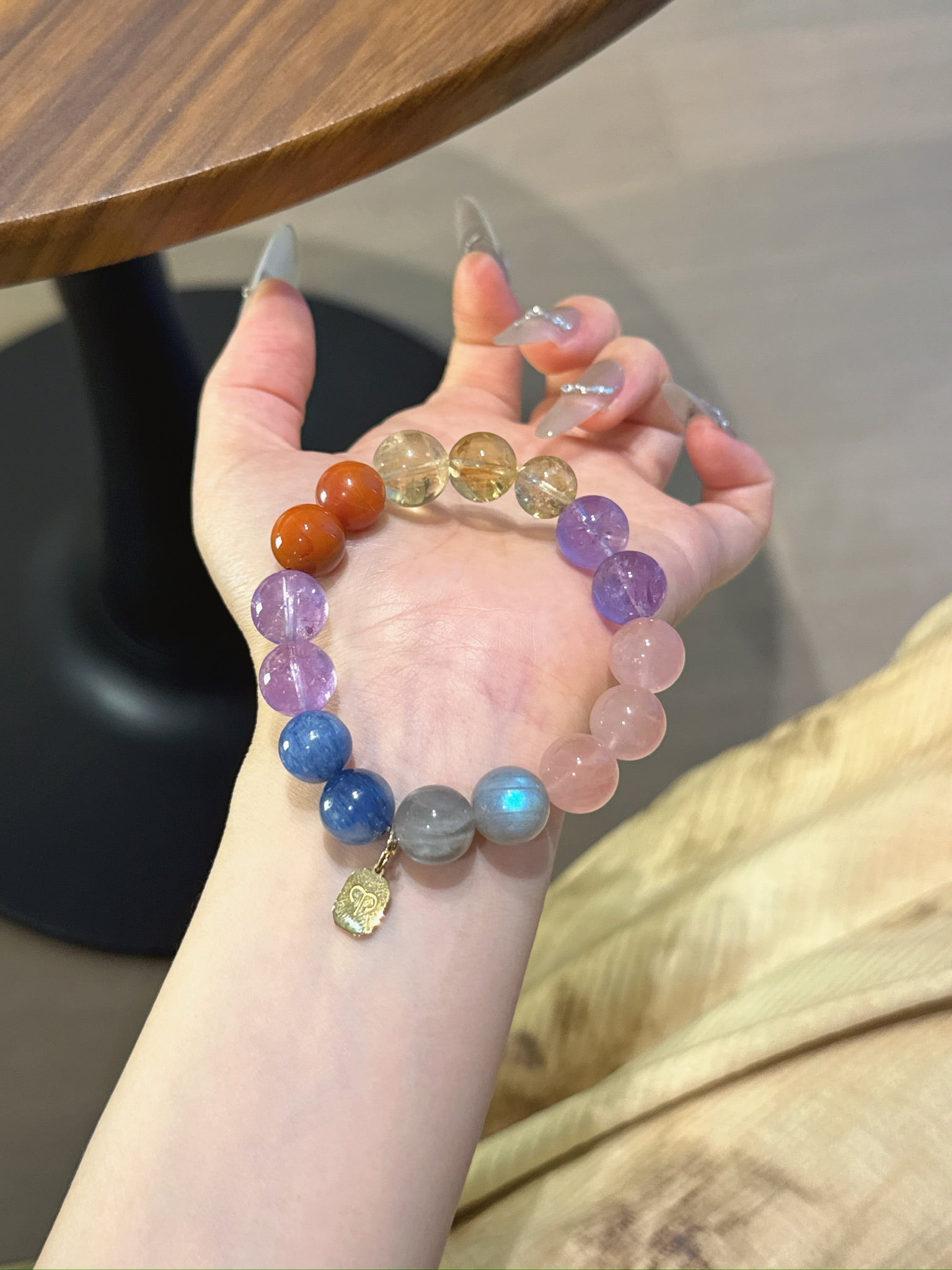 Aries (Constellation) Natural Crystal Bracelet — Rose Quartz, Amethyst, Citrine, Labradorite, Blue Quartz… | Zodiac Crystal Jewelry