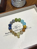 Leo (Constellation) Natural Crystal Bracelet — Aquamarine, Citrine, Blue Quartz, Labradorite, Xiuyan Jade | Zodiac Crystal Jewelry