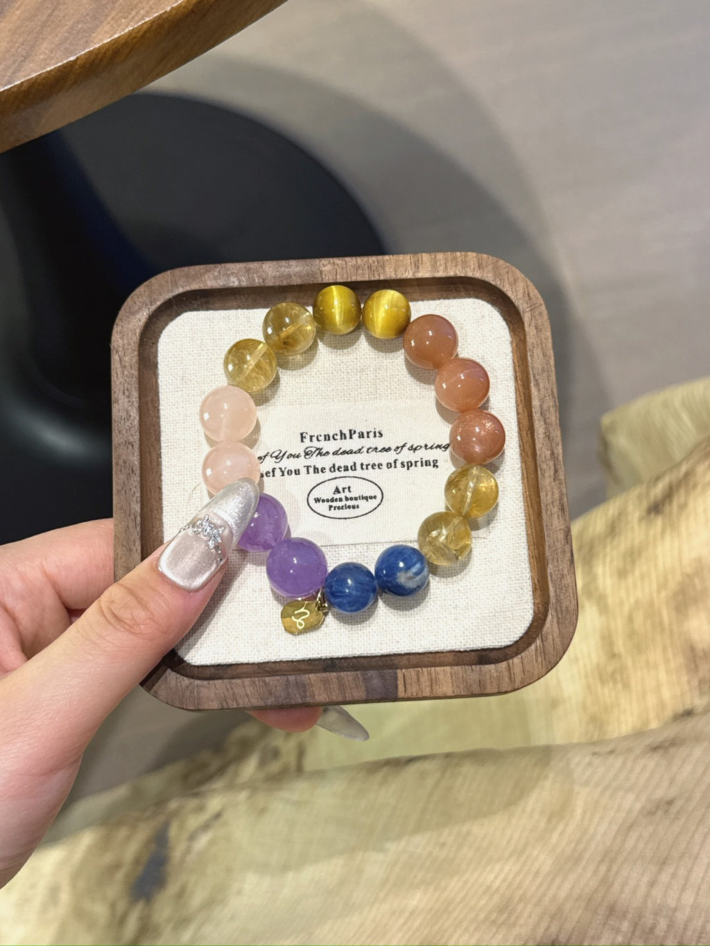 Capricorn (Constellation) Natural Crystal Bracelet — Lavender Amethyst, Rose Quartz, Citrine, Sunstone, Blue Quartz | Zodiac Crystal Jewelry