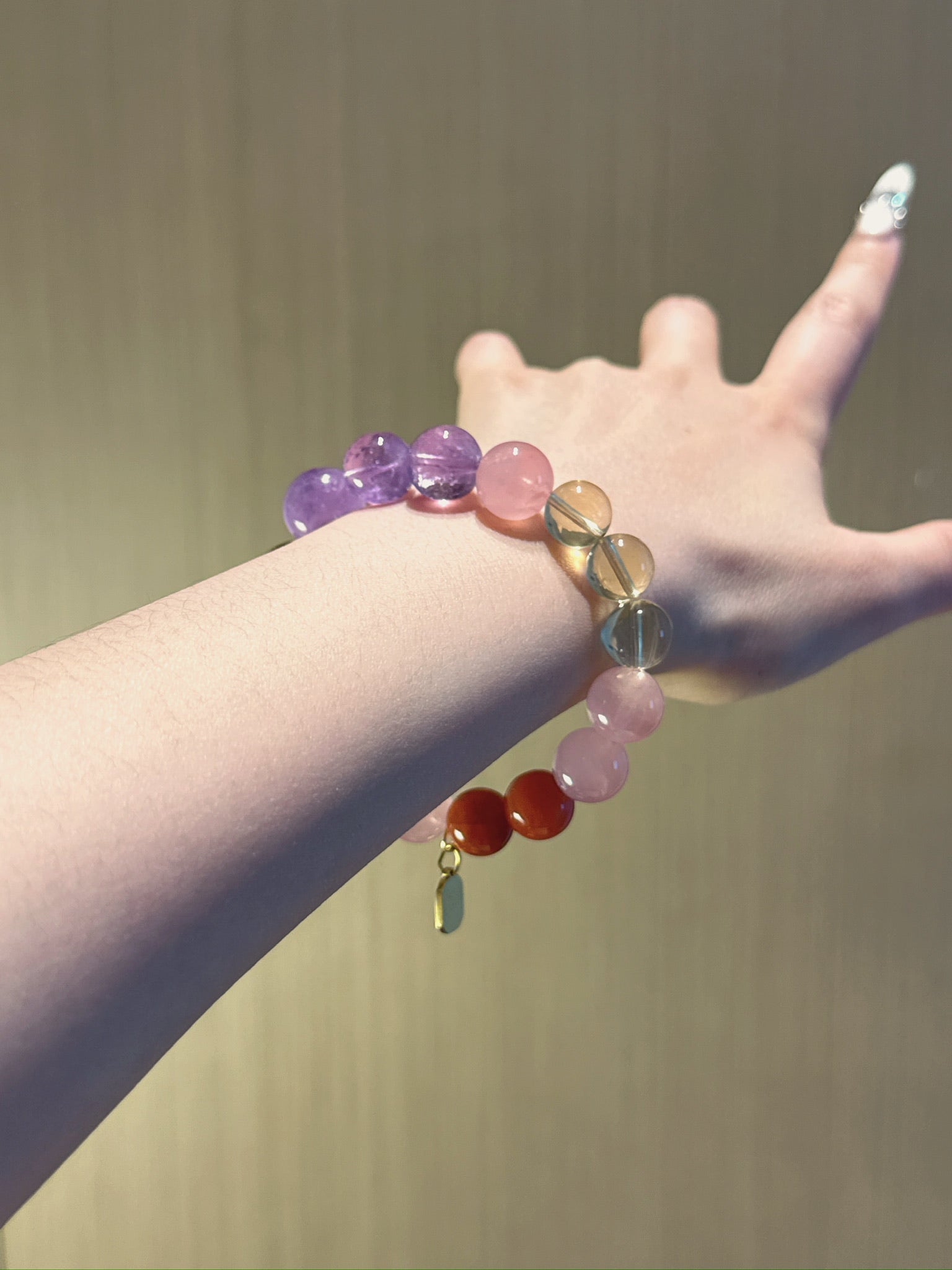 Sagittarius (Constellation) Natural Crystal Bracelet — Rose Quartz, Citrine, Lavender Amethyst, Amethyst, Red Agate | Zodiac Crystal Jewelry