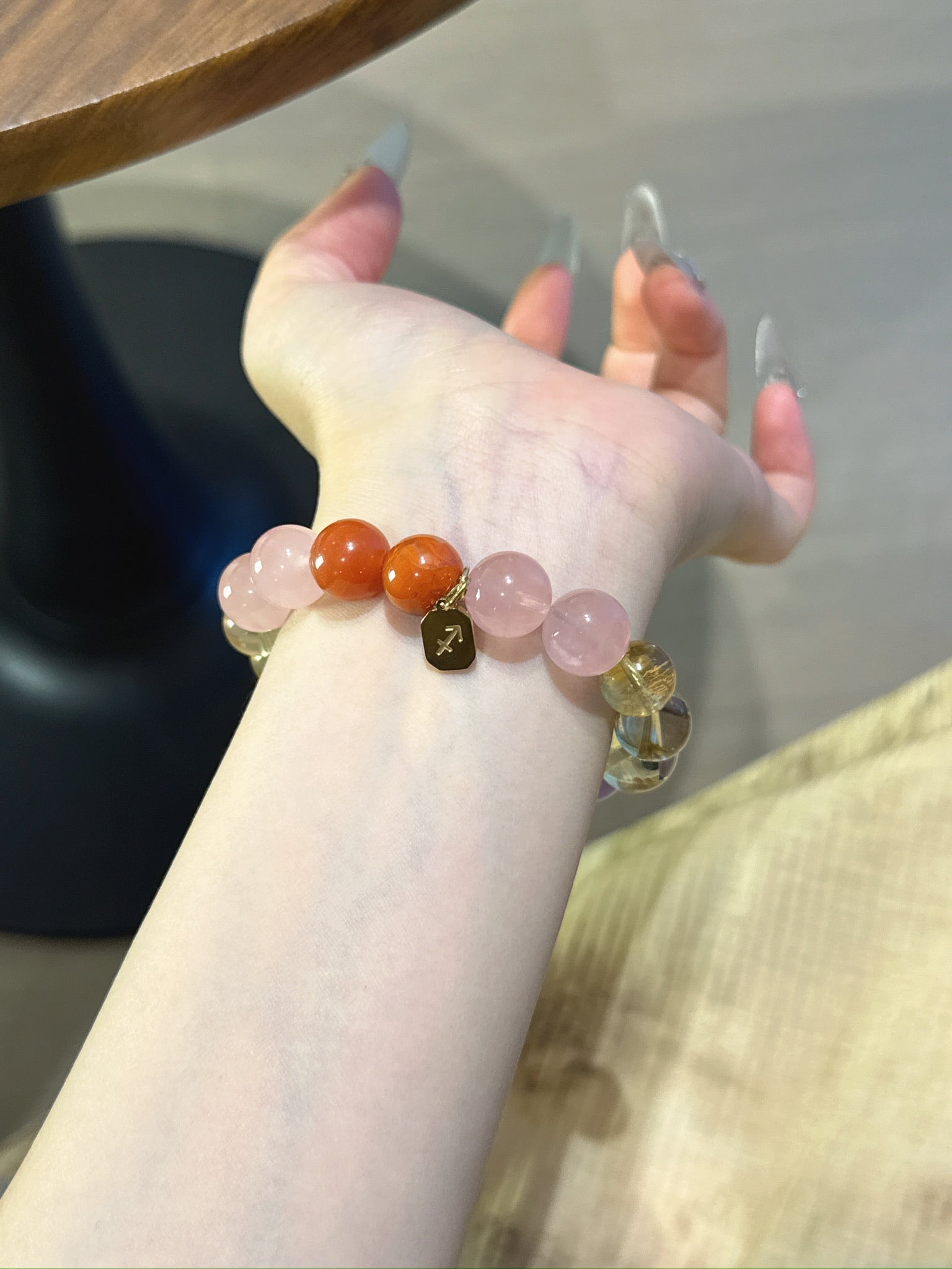 Sagittarius (Constellation) Natural Crystal Bracelet — Rose Quartz, Citrine, Lavender Amethyst, Amethyst, Red Agate | Zodiac Crystal Jewelry