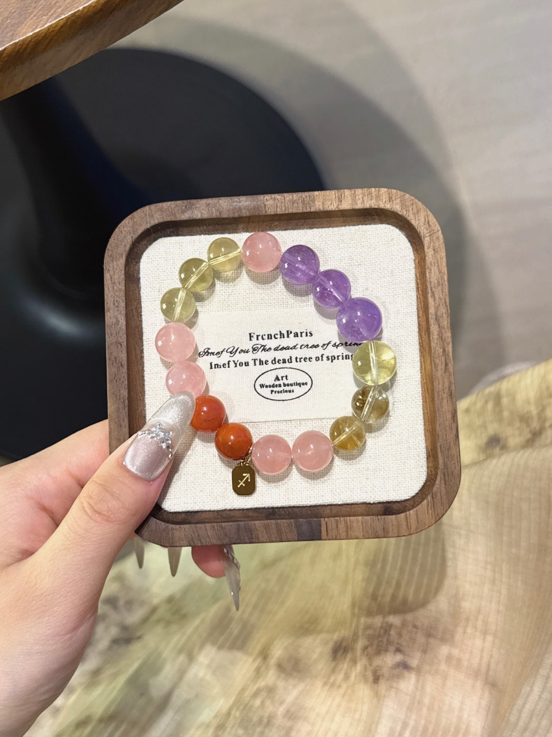 Sagittarius (Constellation) Natural Crystal Bracelet — Rose Quartz, Citrine, Lavender Amethyst, Amethyst, Red Agate | Zodiac Crystal Jewelry